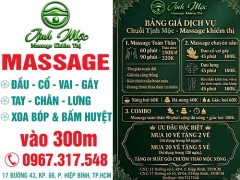 Massage Khiếm Thị Thủ Đức - Massage Đầu, Cổ Vai Gáy, Bấm Huyệt Thư Giãn